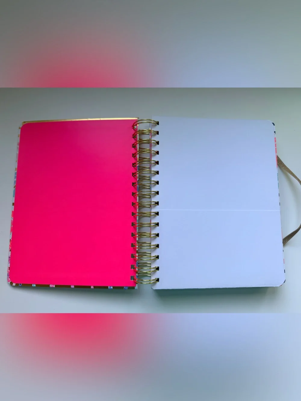 Lilly Pulitzer Pink & Blue Palm Gold-Striped To-Do Notebook New W/O Tags 316 Pgs